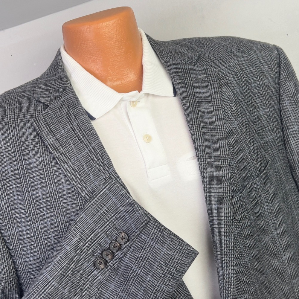Ralph Lauren Sport Coat Mens 48L Gray Silk Wool Glen Plaid Blazer Dillard's